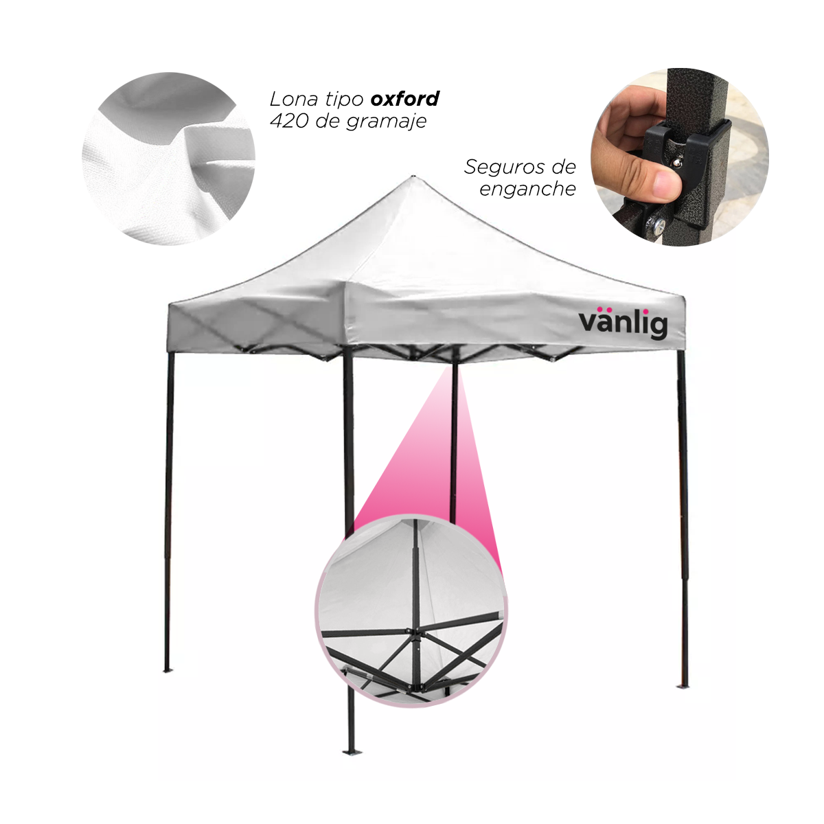Toldo plegable 2x2 mts Blanco