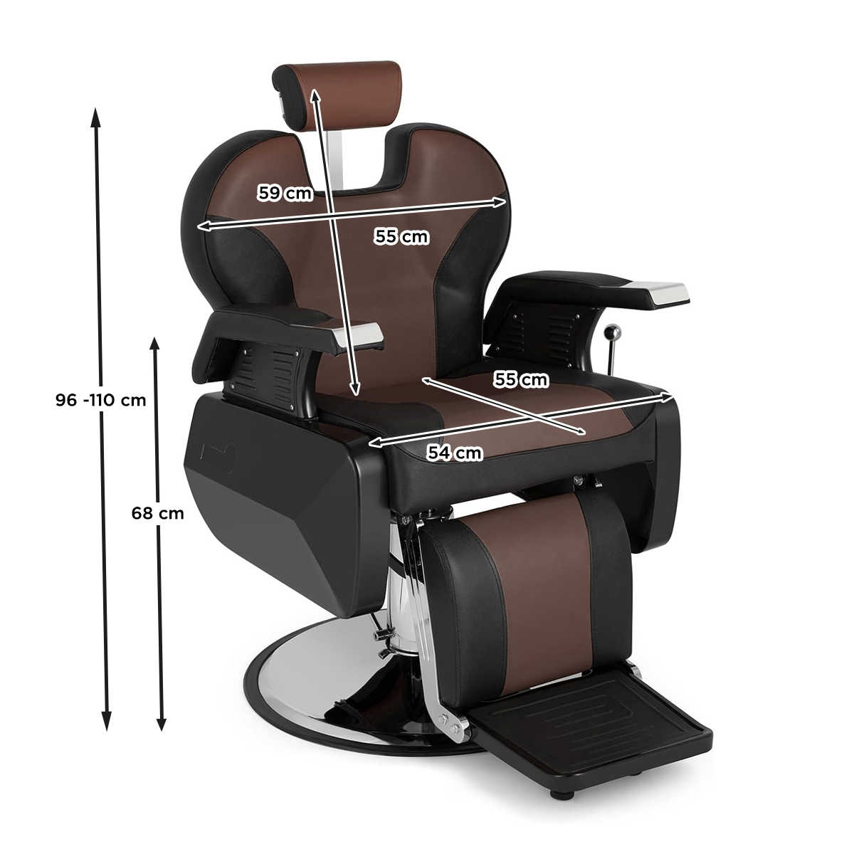 Sillón Barbería Roma Bicolor Negro con Café