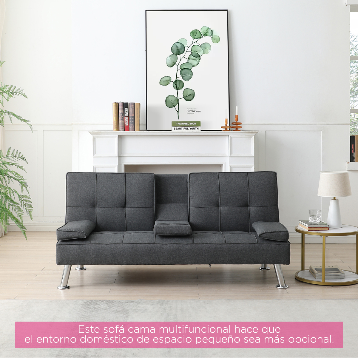 Sofá cama reclinable minimalista Jena gris
