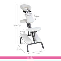 Silla Masaje Plegable Shiatsu Blanco