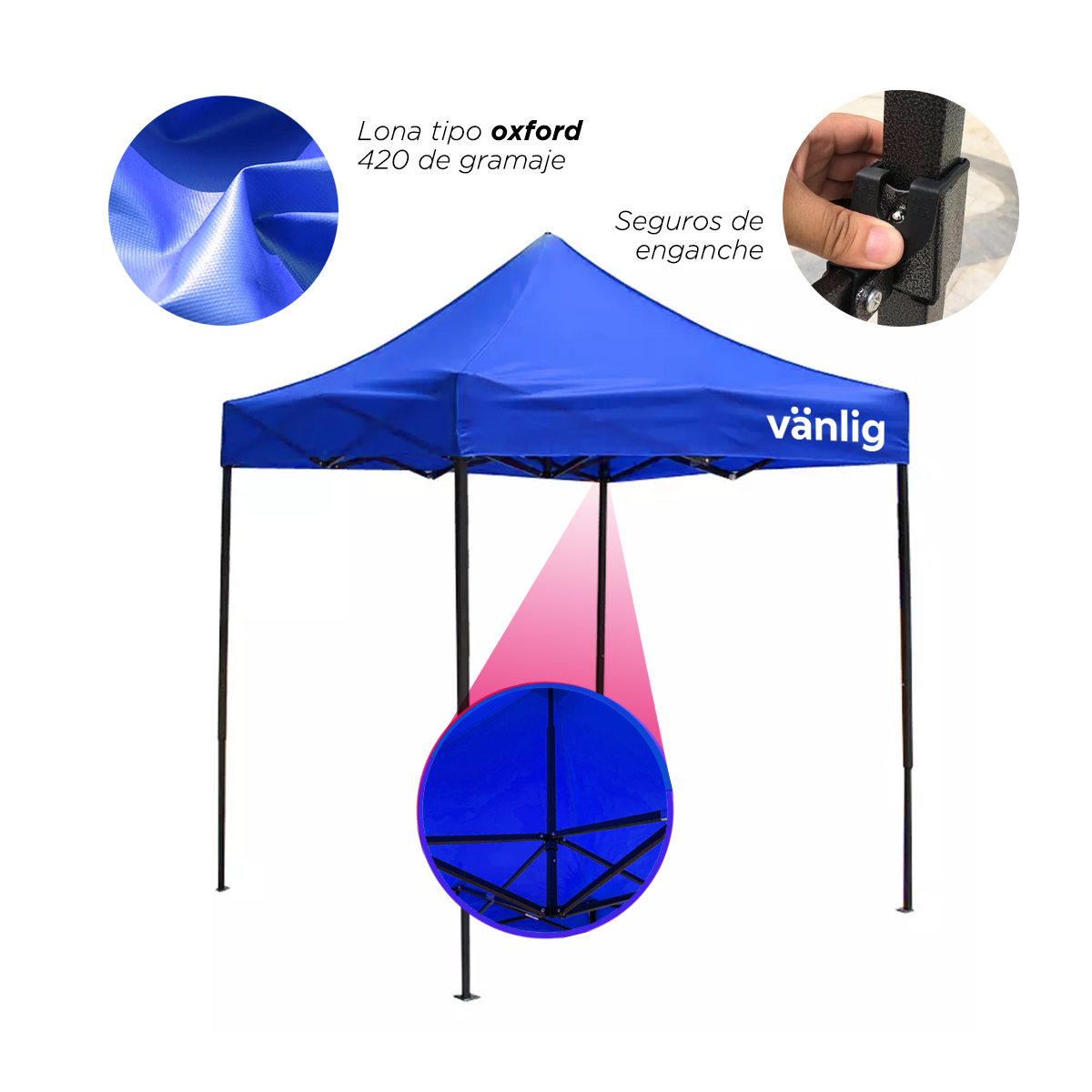 Toldo plegable 2x2 mts AZUL
