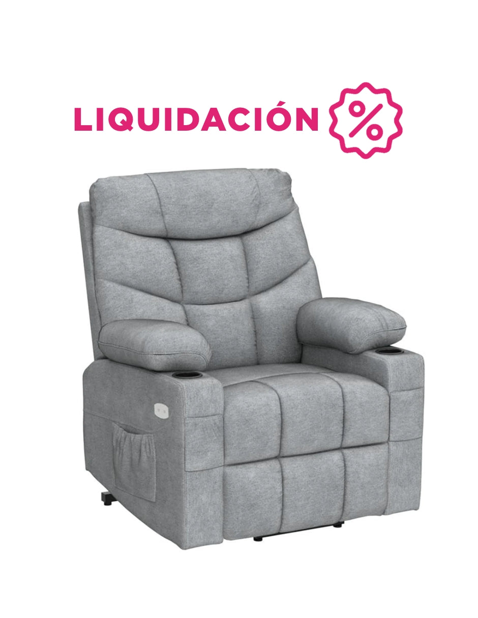 Sillon Reposet Electrico  Reclinable Con Masaje Weimar Gris