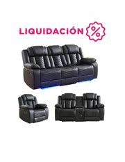 Sala De Lujo Moderna Cine Reclinable Led c/consola Bluetooth Lindau