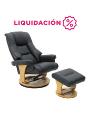Sillón Reposet con Taburete Paris Negro