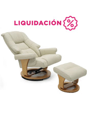 Sillón Reposet con Taburete Paris Beige