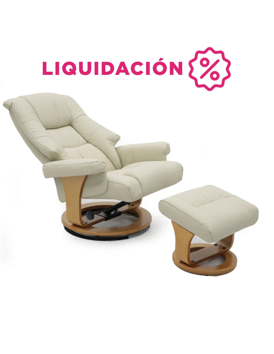 Sillón Reposet con Taburete Paris Beige