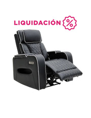 Sillón Reposet Negro Eléctrico Siegen con USB y Portavasos