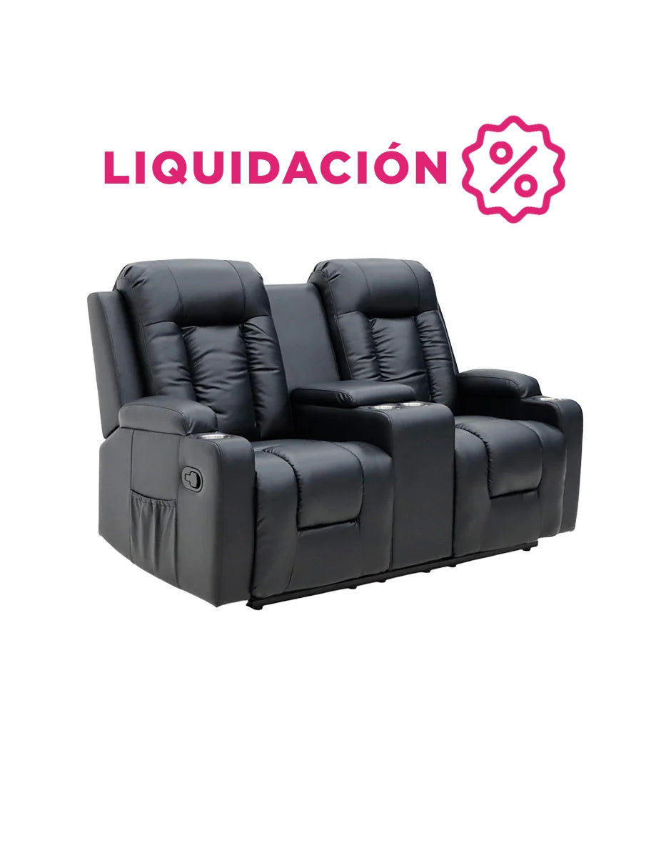 Sofa Bayona Reposet 2 Asientos Loveseat Reclinable Portavasos Cine