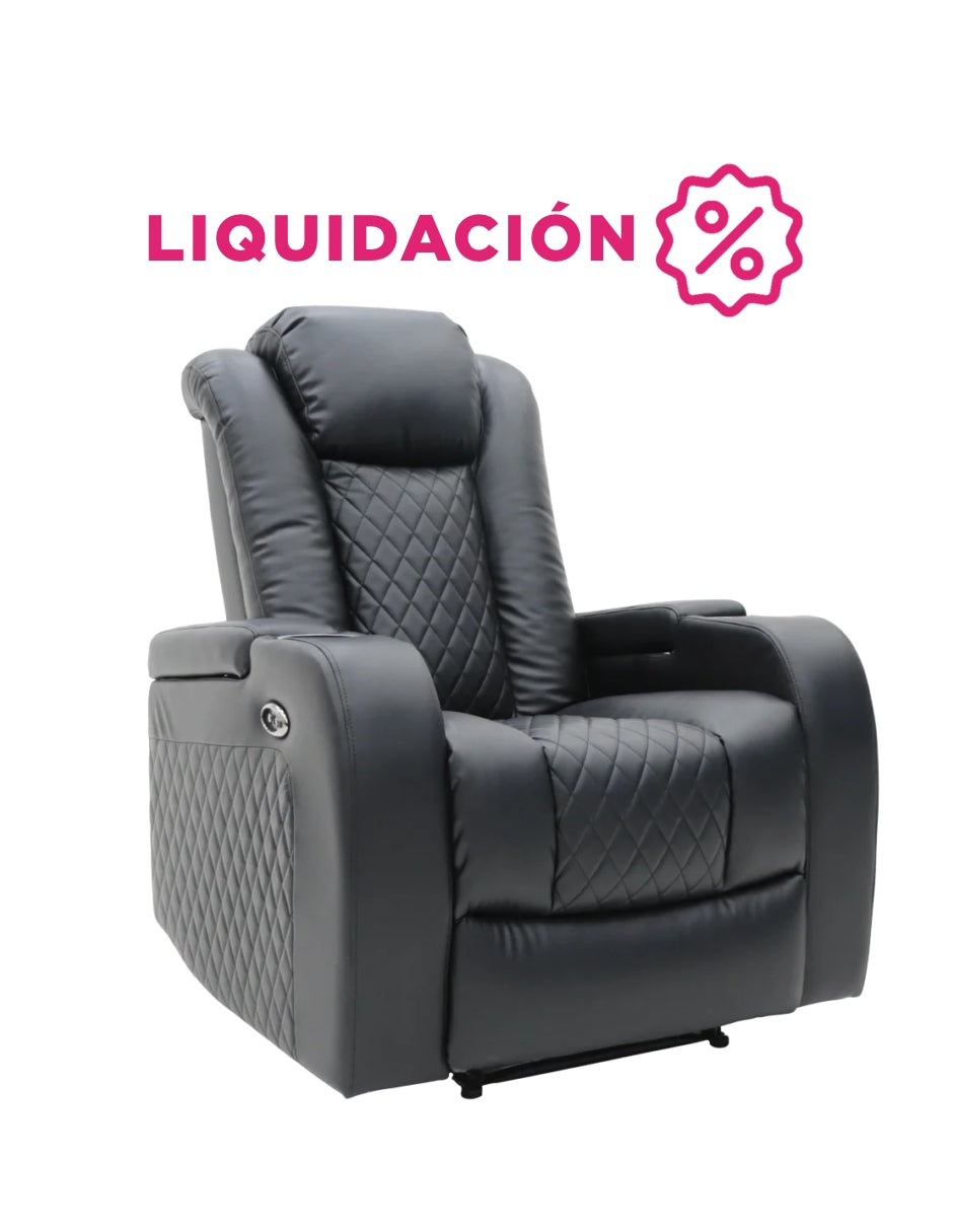 Sillón Reposet Eléctrico Lyon - Home Theater con Puerto USB y Portavasos