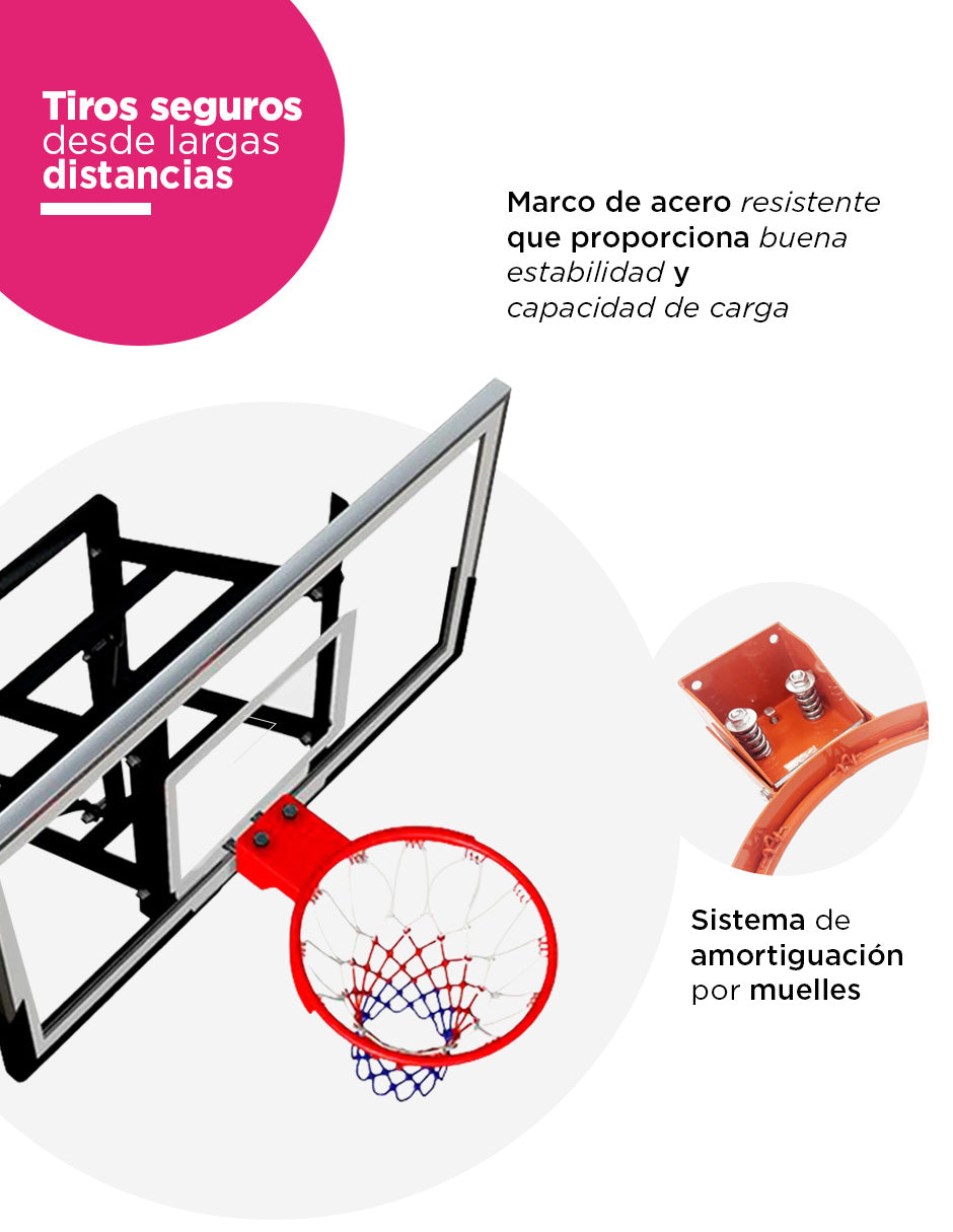 Aro de Baloncesto con Tablero de 54" para Montaje en Pared