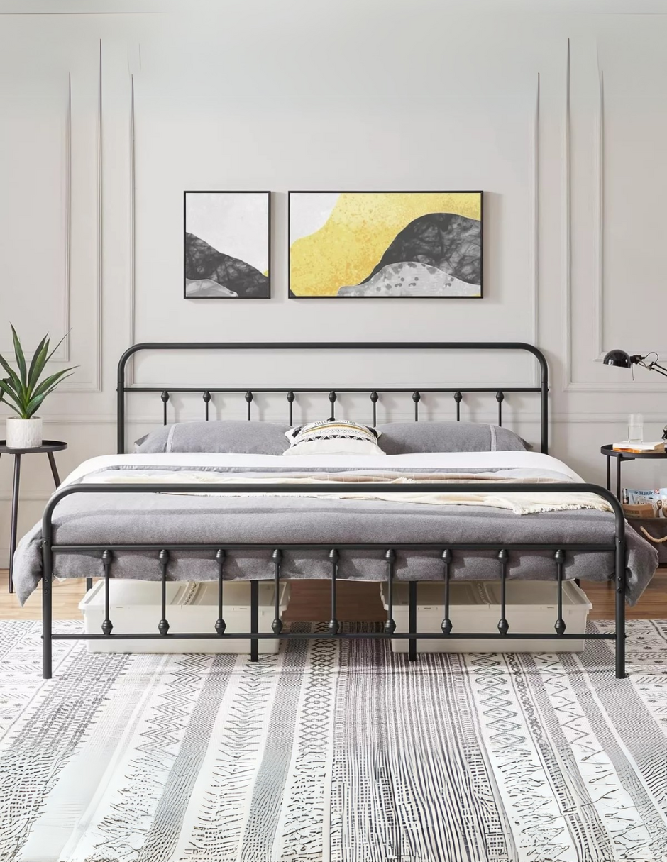 Base De Cama Acero Reforzada King Size Diseño Elegante