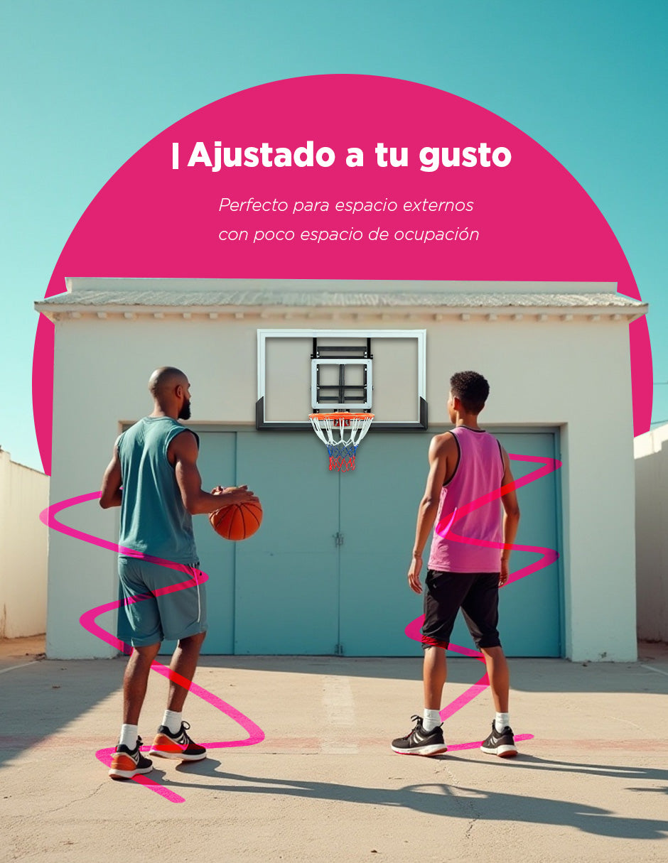 Aro de Baloncesto con Tablero de 54" para Montaje en Pared