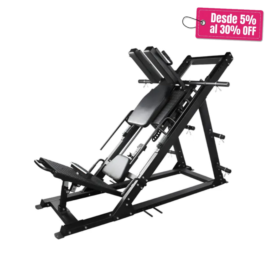 Máquina De Prensa Piernas Y Sentadilla 2 En 1 Hack