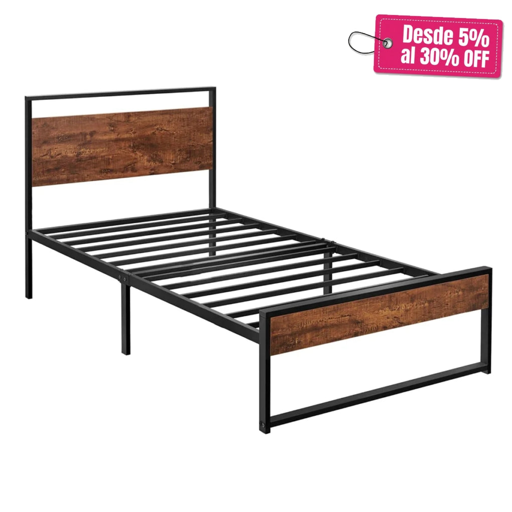 Base De Cama Individual De Madera