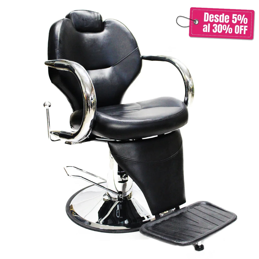 Silla barbería Palermo Negro