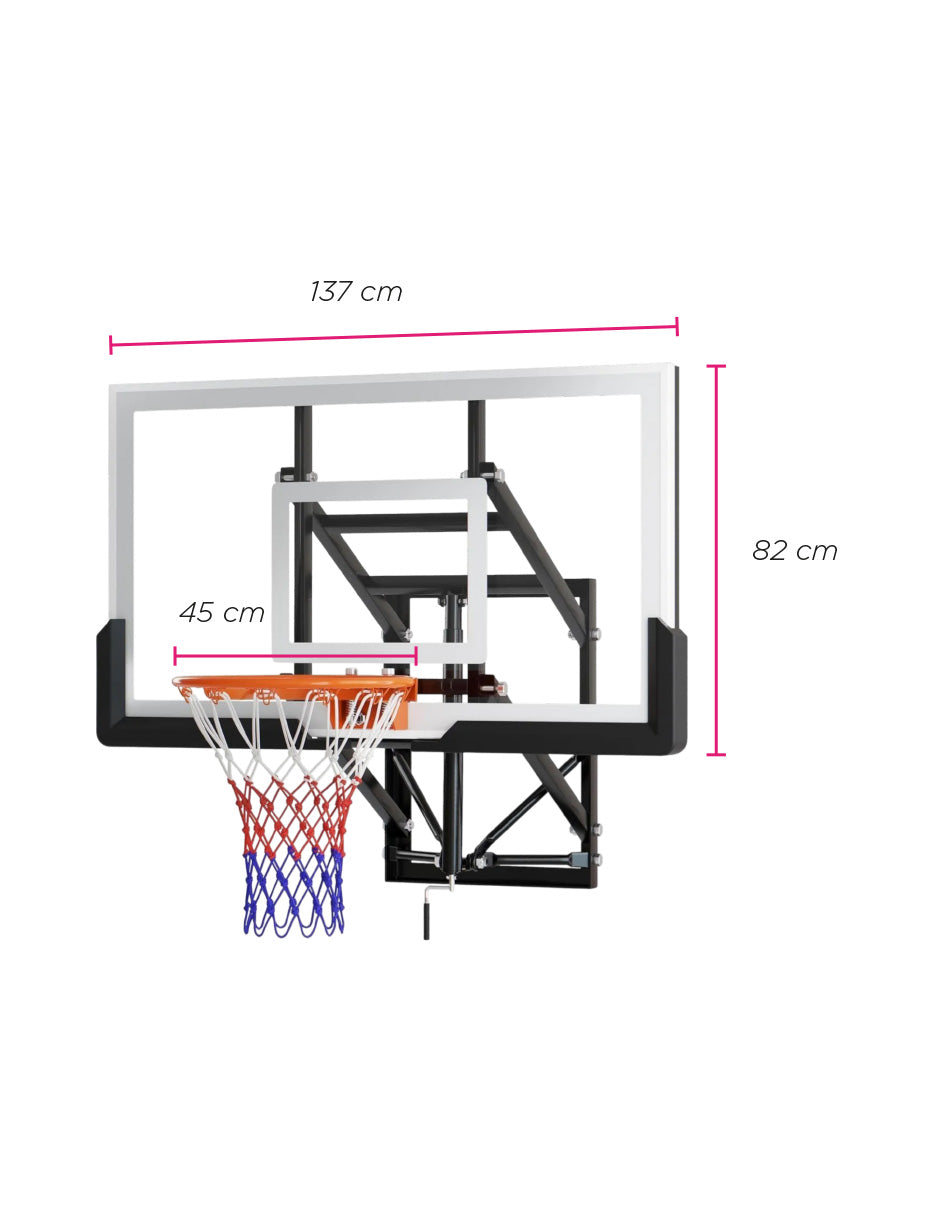 Aro de Baloncesto con Tablero de 54" para Montaje en Pared