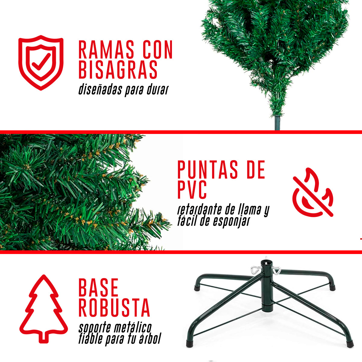 Árbol Navideño Artificial 180cm Premium