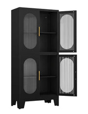 Mueble Organizador Despensa Oslo Metálico Negro Estantes Ajustables