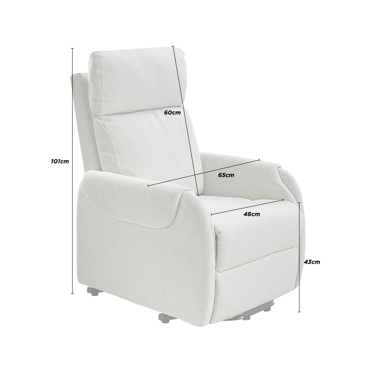 Sillón Reposet Eléctrico Braga Gris claro