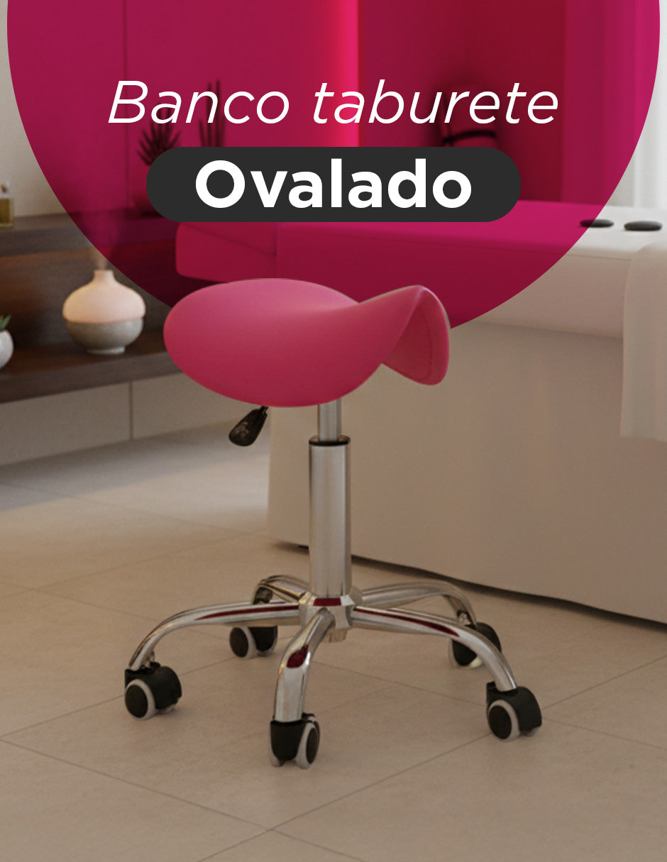 Banco Ask Taburete Ovalado Rosa