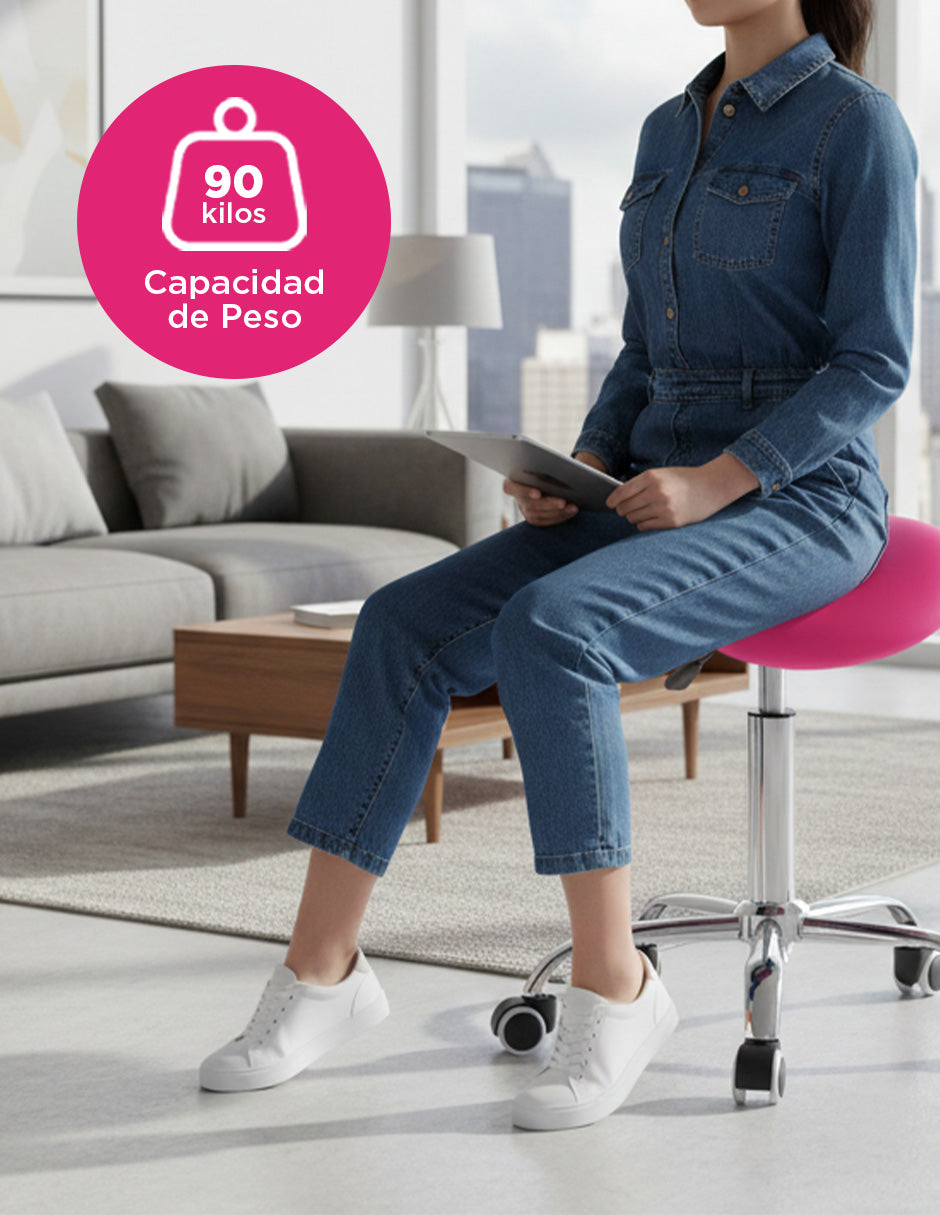 Banco Ask Taburete Ovalado Rosa