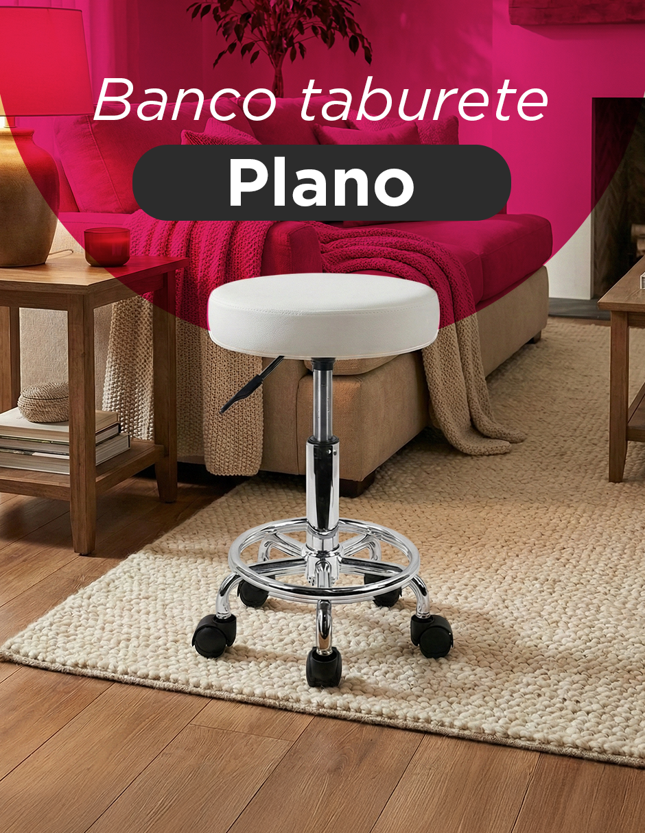 Banco Ask Taburete Plano Blanco