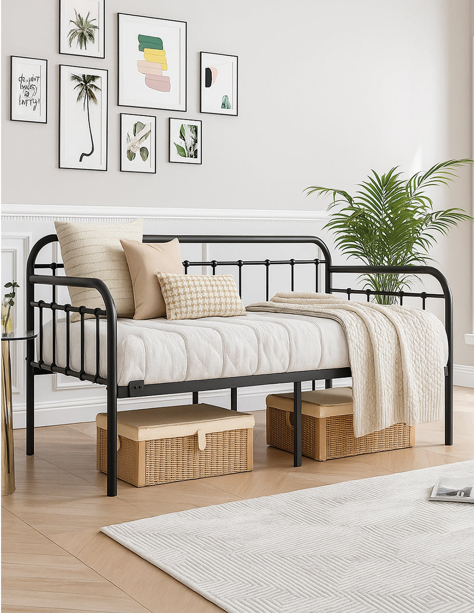 Base De Cama Individual  Con Barandal Lateral  Tipo Sofa-Cama