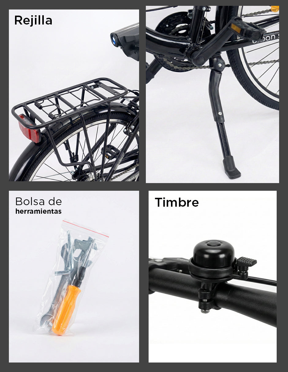 Bicicleta Ciudad Syra Negro