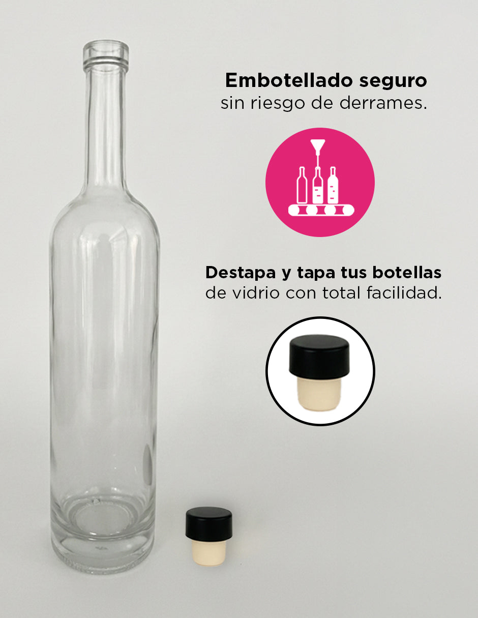 Botellas de Vidrio 750ml John Gabe (12 Pzs) - Ideal para Mezcal, Destilados y Aceites Gourmet