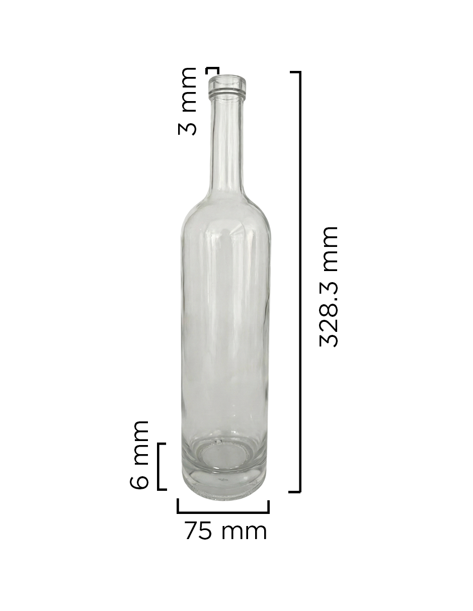 Botellas de Vidrio 750ml John Gabe (12 Pzs) - Ideal para Mezcal, Destilados y Aceites Gourmet