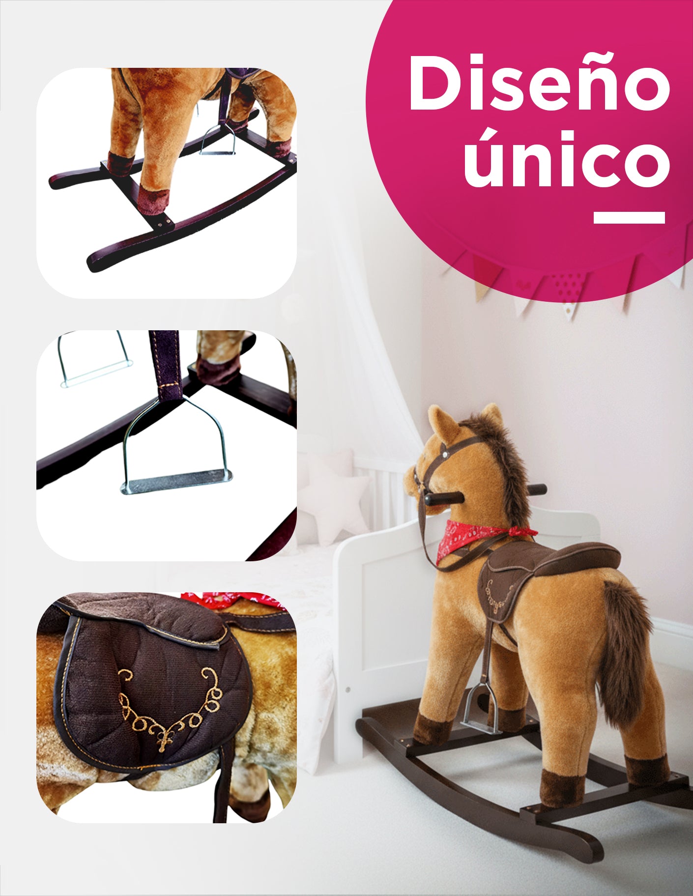 Caballito Montable Mecedora Con Efectos sonido Reales