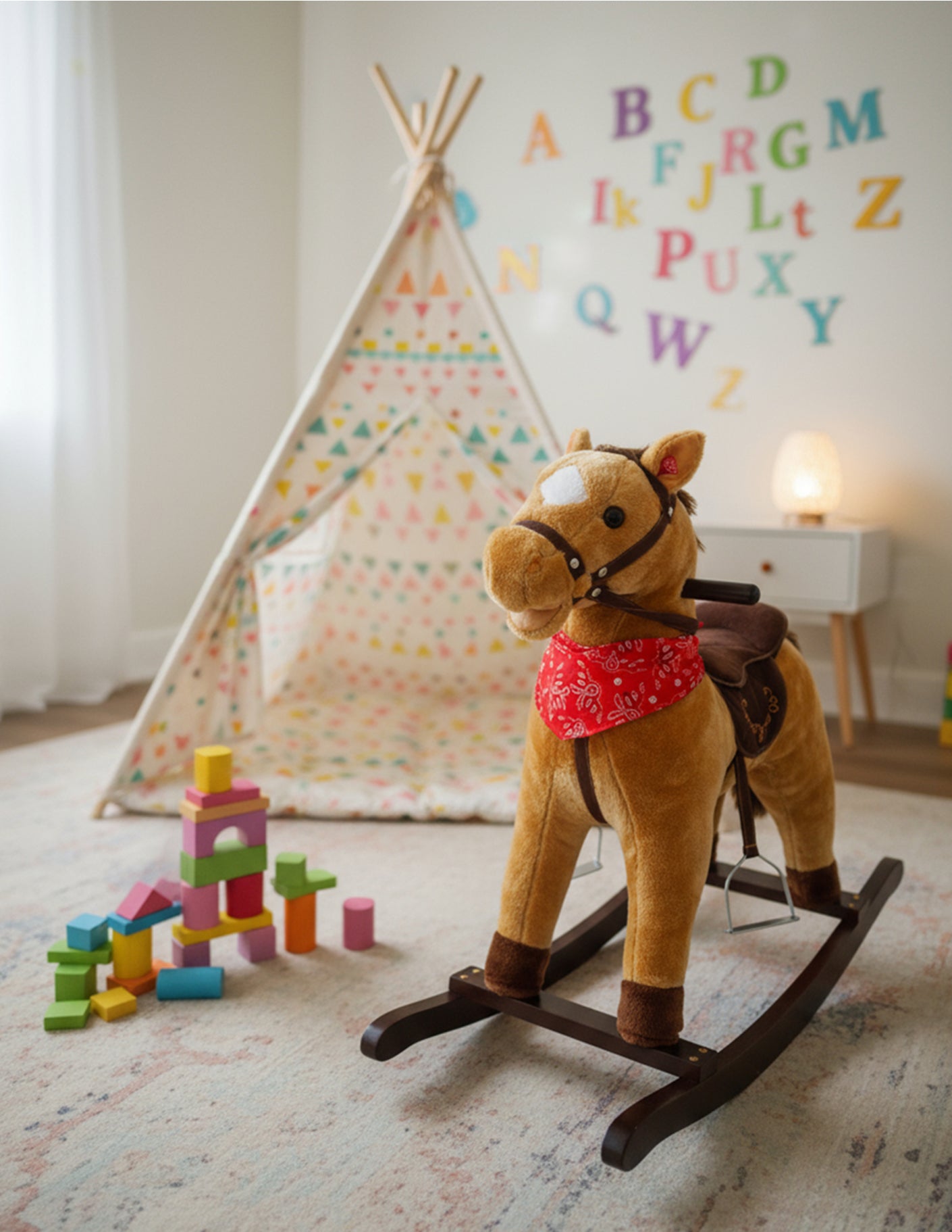 Caballito Montable Mecedora Con Efectos sonido Reales