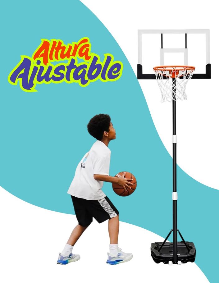 Canasta Basquetbol Baloncesto Altura 1 A 2.1 M Niños y Adultos