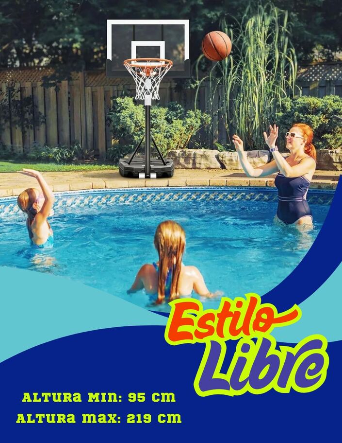 Canasta Basquetbol Baloncesto Altura 1 A 2.1 M Niños y Adultos