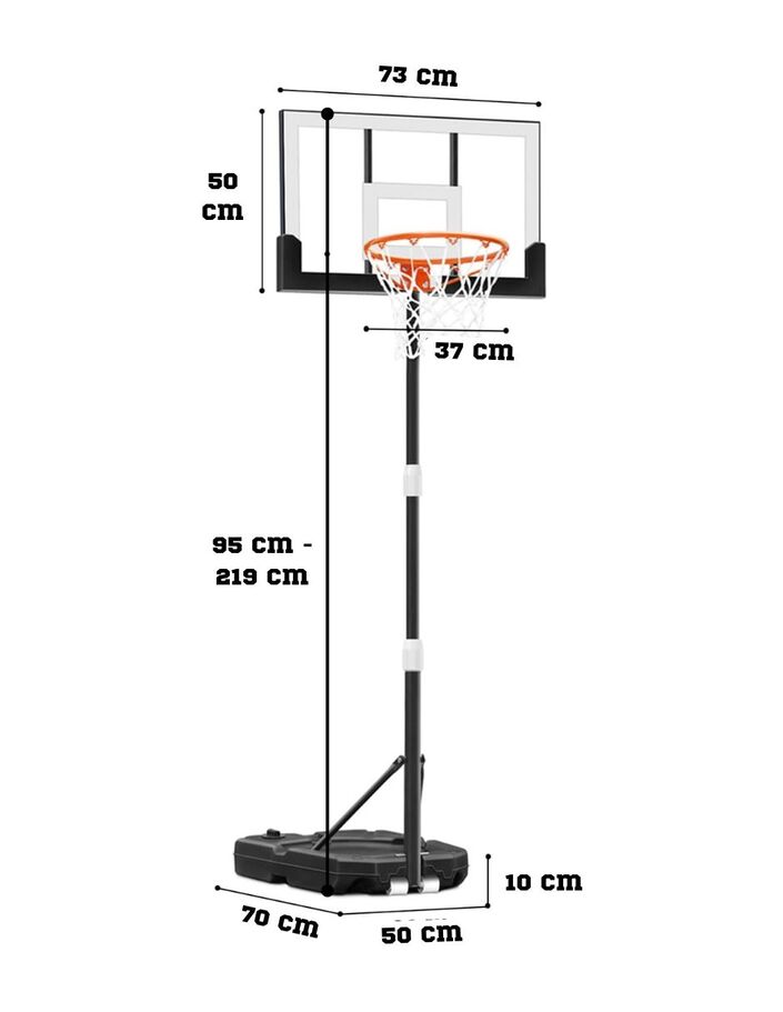 Canasta Basquetbol Baloncesto Altura 1 A 2.1 M Niños y Adultos