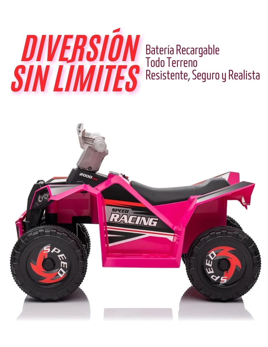 Cuatrimoto Mini Moto Eléctrica Montable Infantil Recargable Rosa