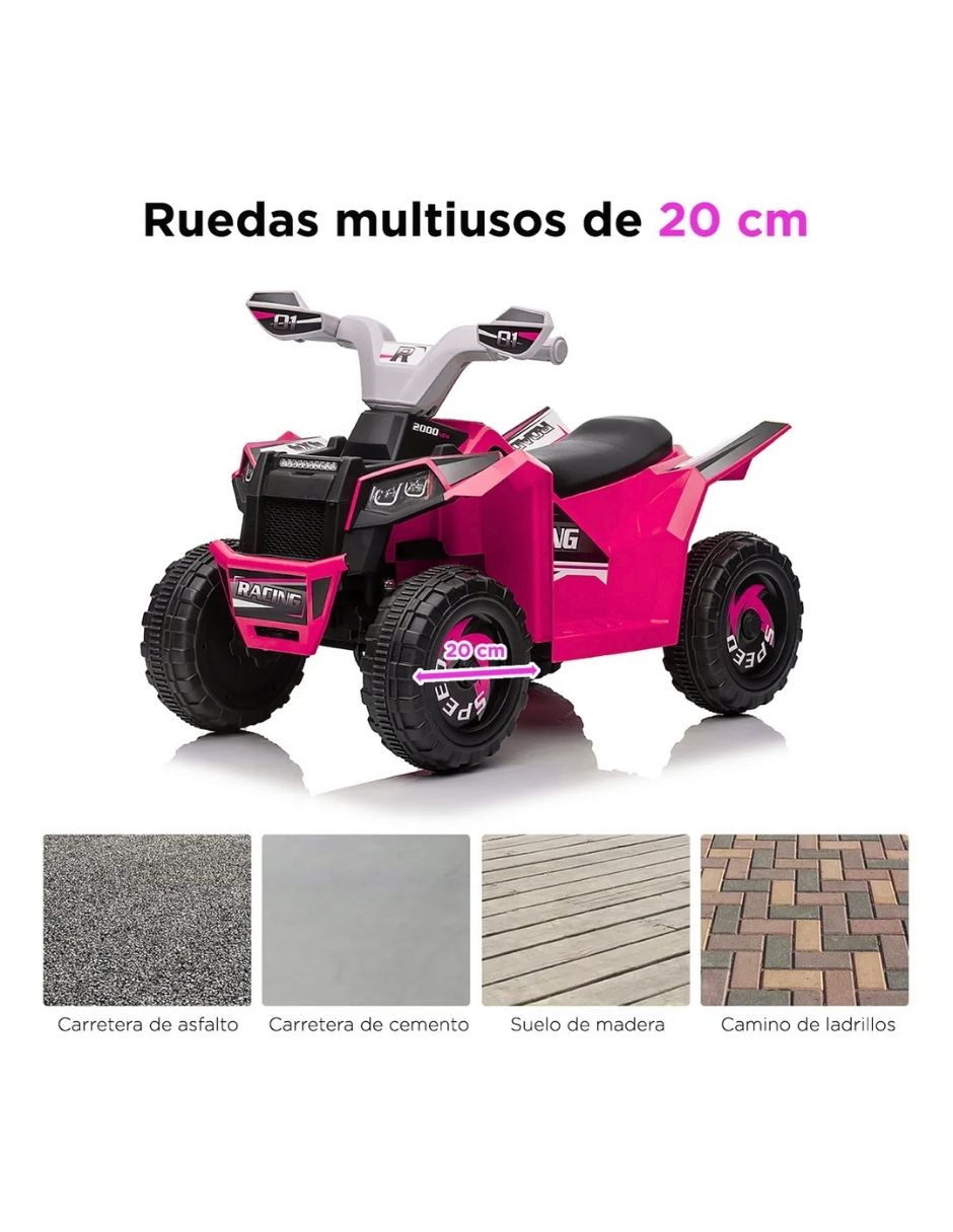 Cuatrimoto Mini Moto Eléctrica Montable Infantil Recargable Rosa