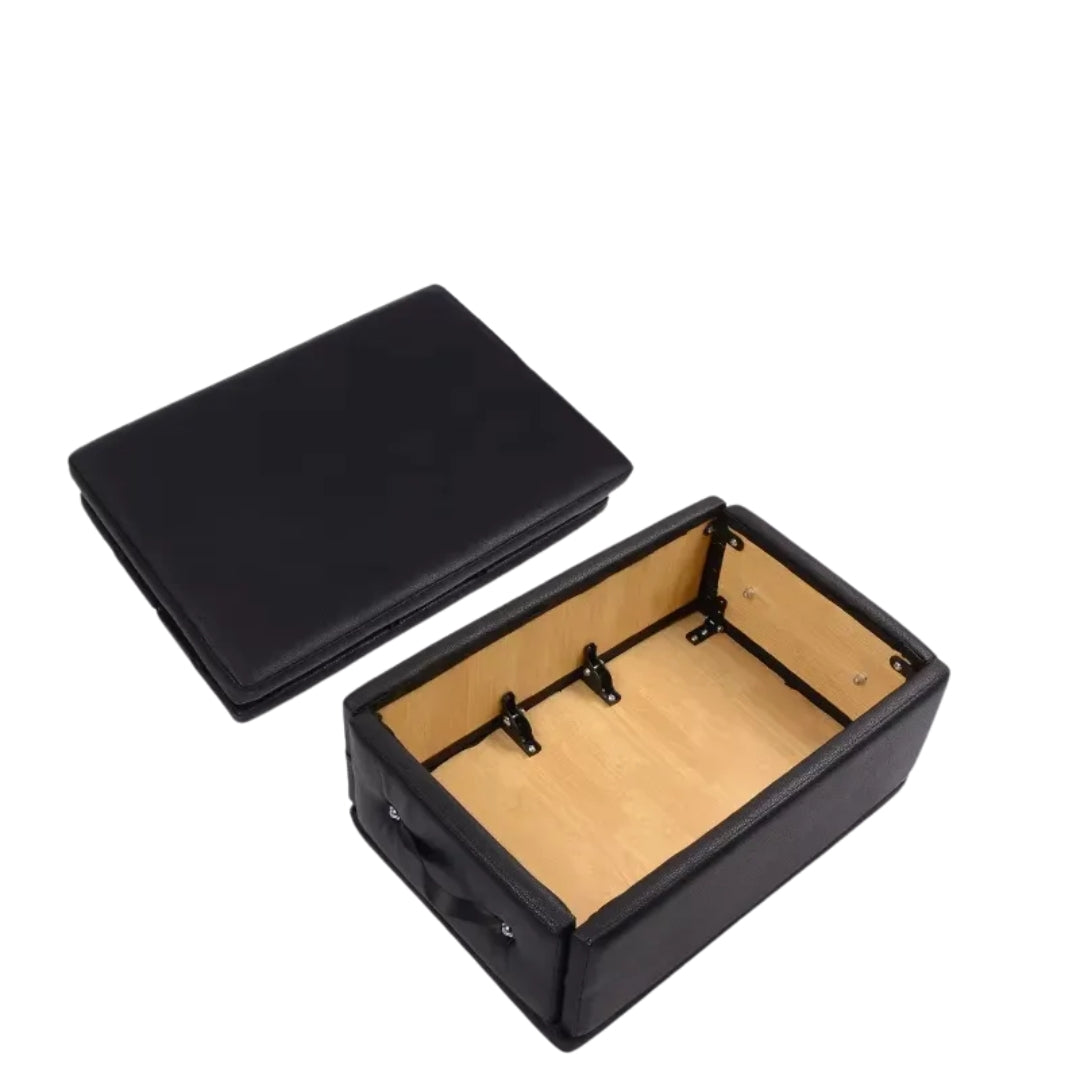 Cajón Multifuncional Plegable para Pilates Reformer Vanlig® en Piel PVC con Esponja de Alta Densidad Negro