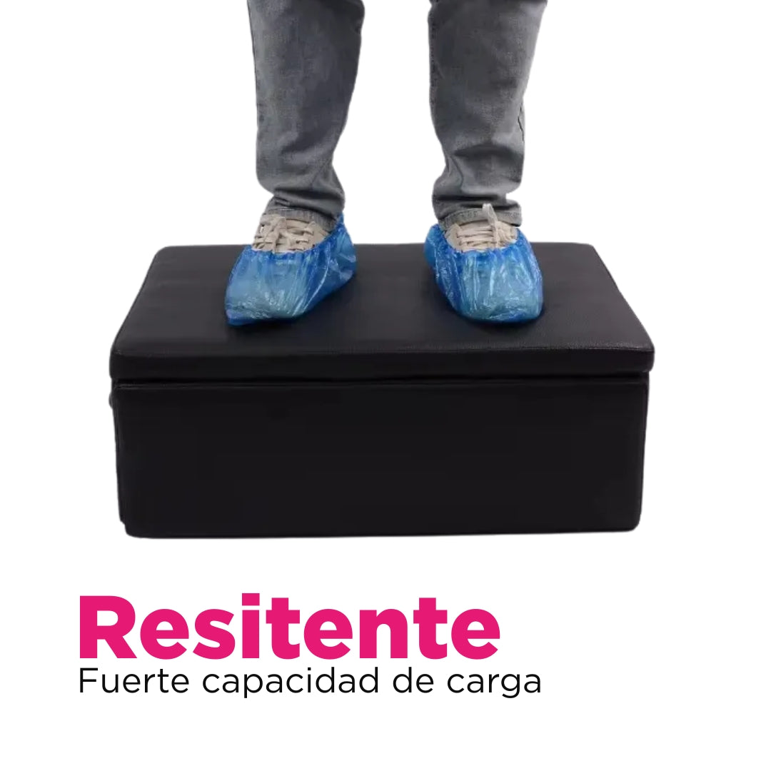 Cajón Multifuncional Plegable para Pilates Reformer Vanlig® en Piel PVC con Esponja de Alta Densidad Negro