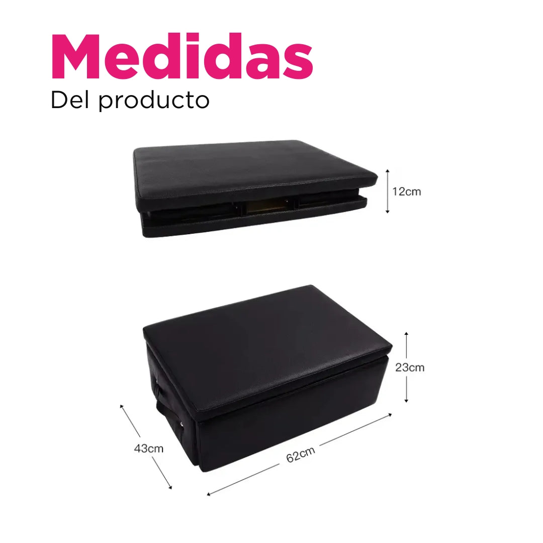 Cajón Multifuncional Plegable para Pilates Reformer Vanlig® en Piel PVC con Esponja de Alta Densidad Negro