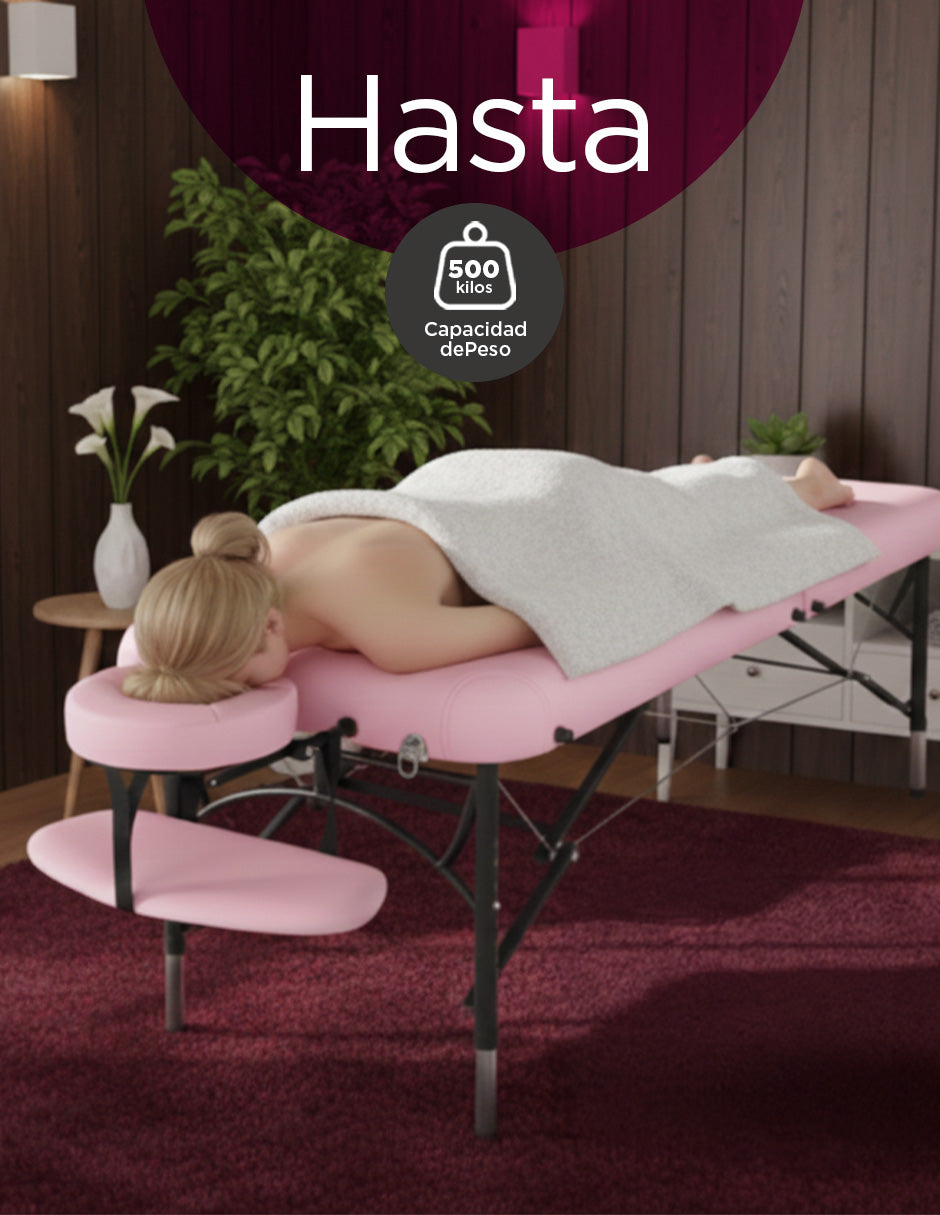 Cama De Masaje Aluminio Aley Rosa