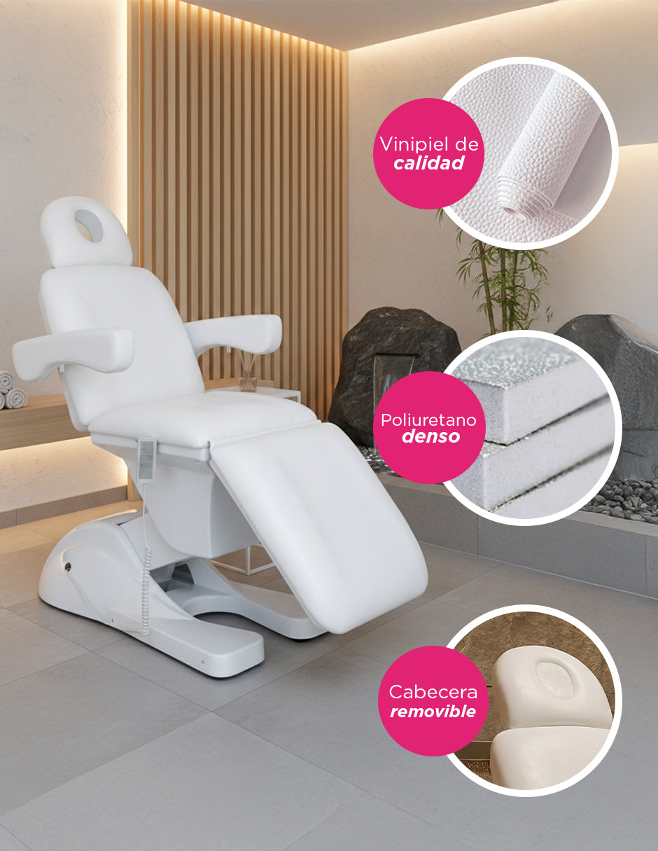 Cama Eléctrica Libano Para Masaje Spa Consultorio Color Blanco