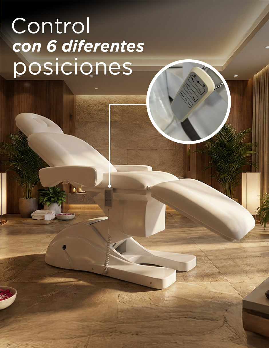 Cama Eléctrica Libano Para Masaje Spa Consultorio Color Blanco