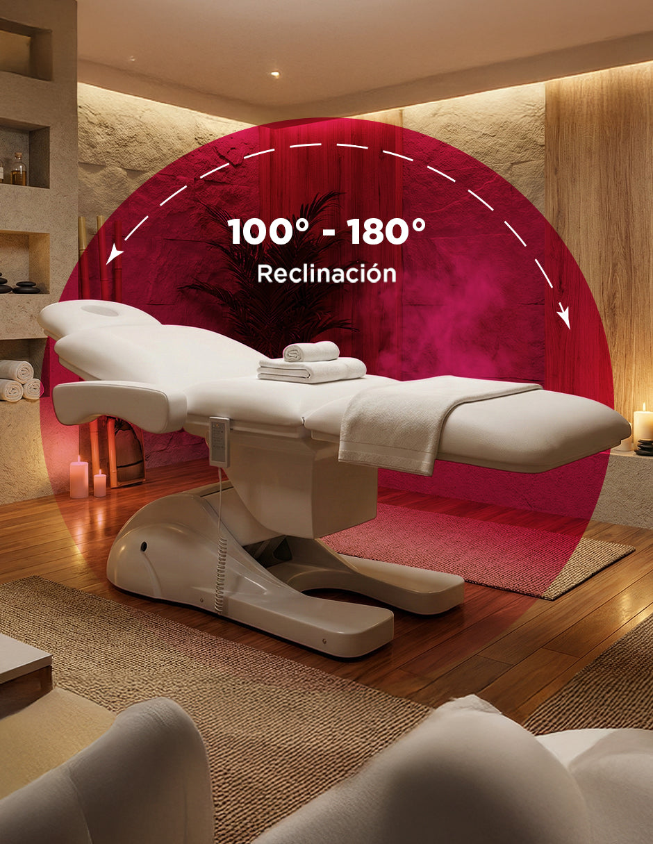 Cama Eléctrica Libano Para Masaje Spa Consultorio Color Blanco