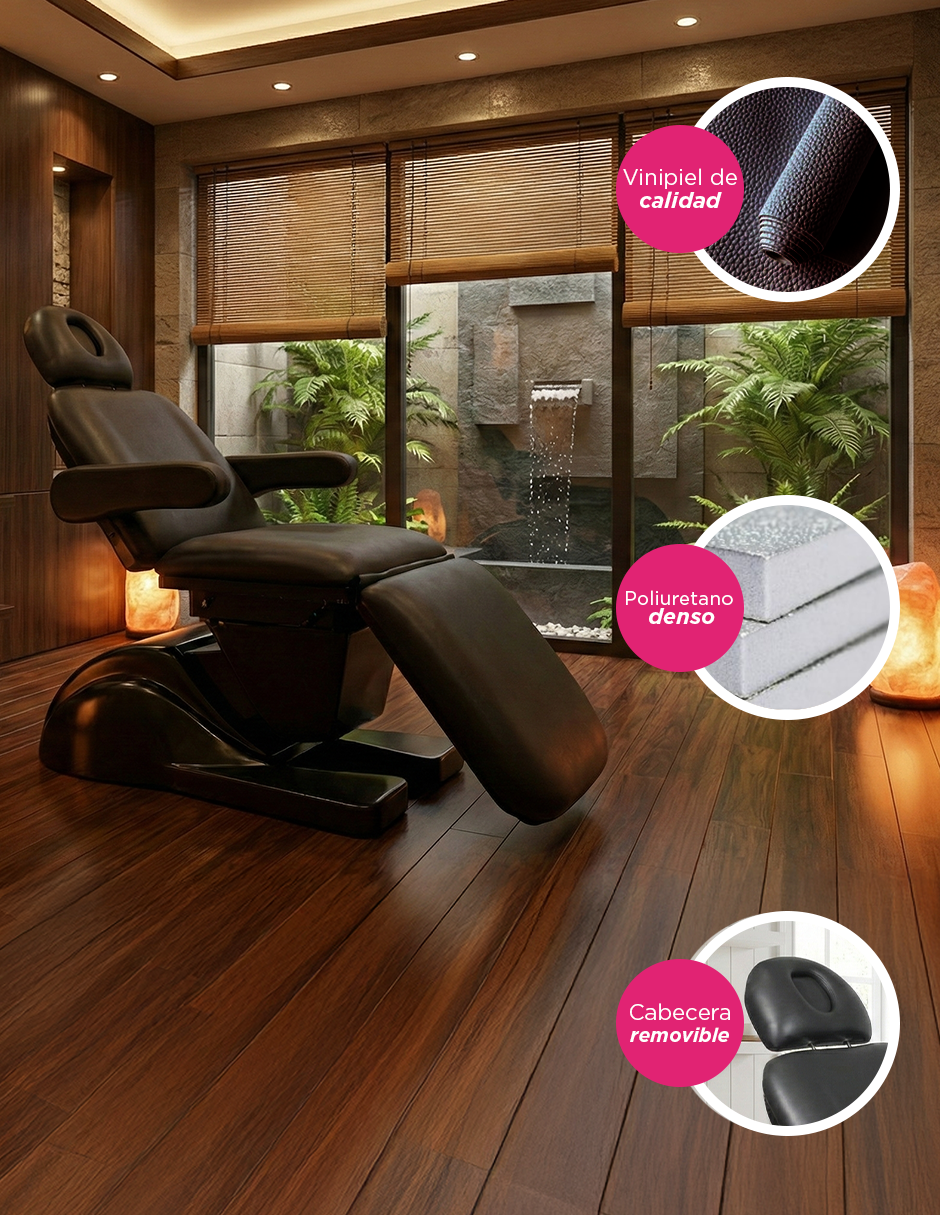 Cama Eléctrica Libano Para Masaje Spa Consultorio Color Negro