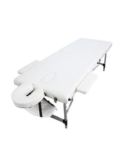 Cama de Masaje Portátil Plegable de Aluminio Pataya Blanco Vanlig con Altura Ajustable y Accesorios