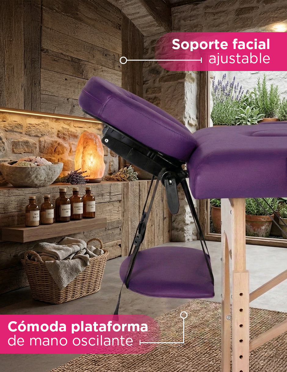 Cama de Masaje Madera Camboya Morado