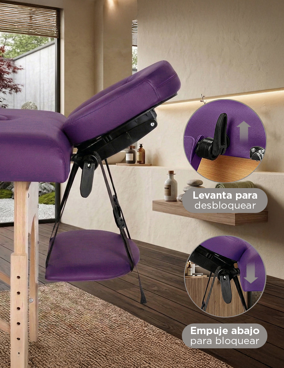 Cama de Masaje Madera Camboya Morado