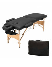 Cama de Masaje Portátil Camboya Negra – Camilla Plegable de Madera de Pino para Spa y Tatuajes