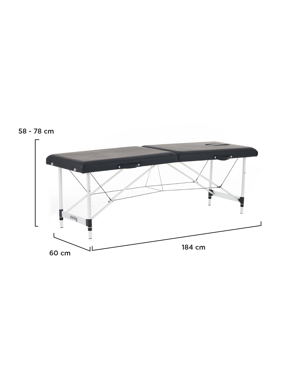 Cama de Masaje Portátil de Aluminio Agra Negra – Camilla Plegable Profesional Vanlig